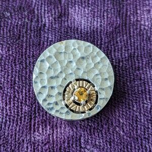 Vintage 925 Sterling Silver Pendant With Natural Citrine Gemstone